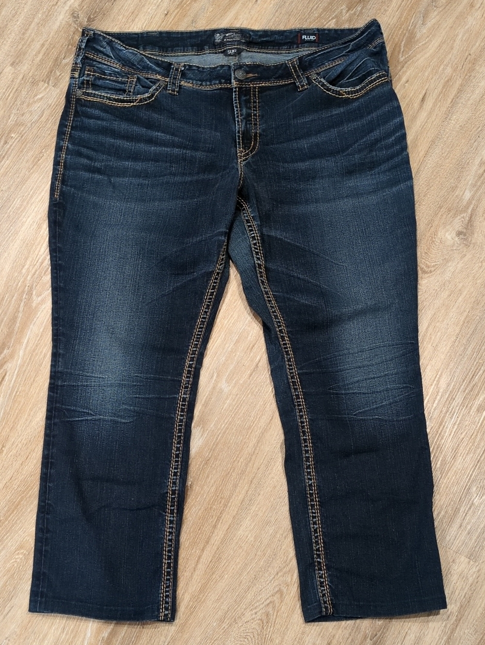 ❤️⭐💐Silver Jeans Co Dark Wash Women's Jeans Suki Mid Straight Size 20/L32❤️⭐💐